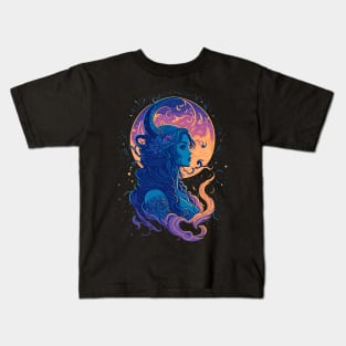 Moon Goddness Full Moon Witchy Celestial Aesthetic Kids T-Shirt